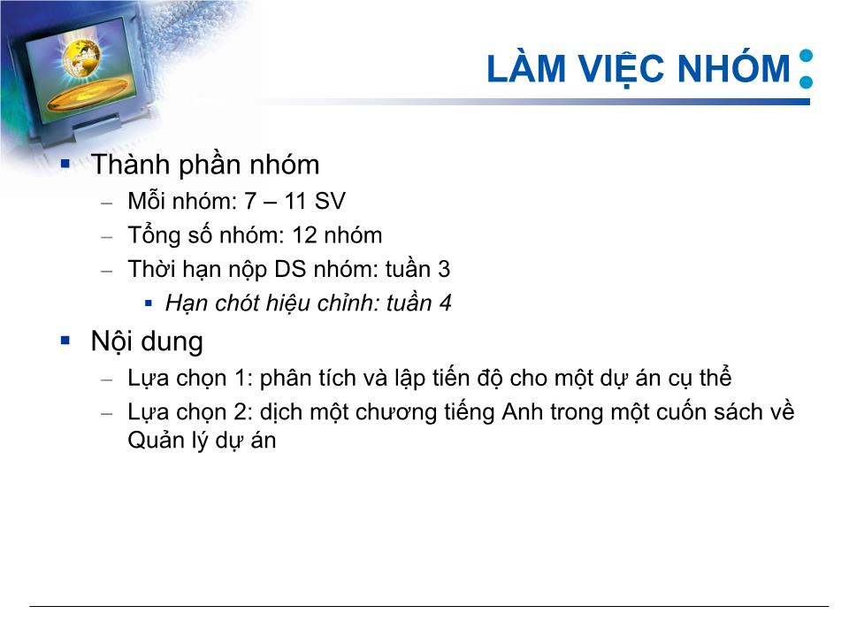 Bài giảng Quản lý dự án - Chương 1: Giới thiệu môn học trang 7