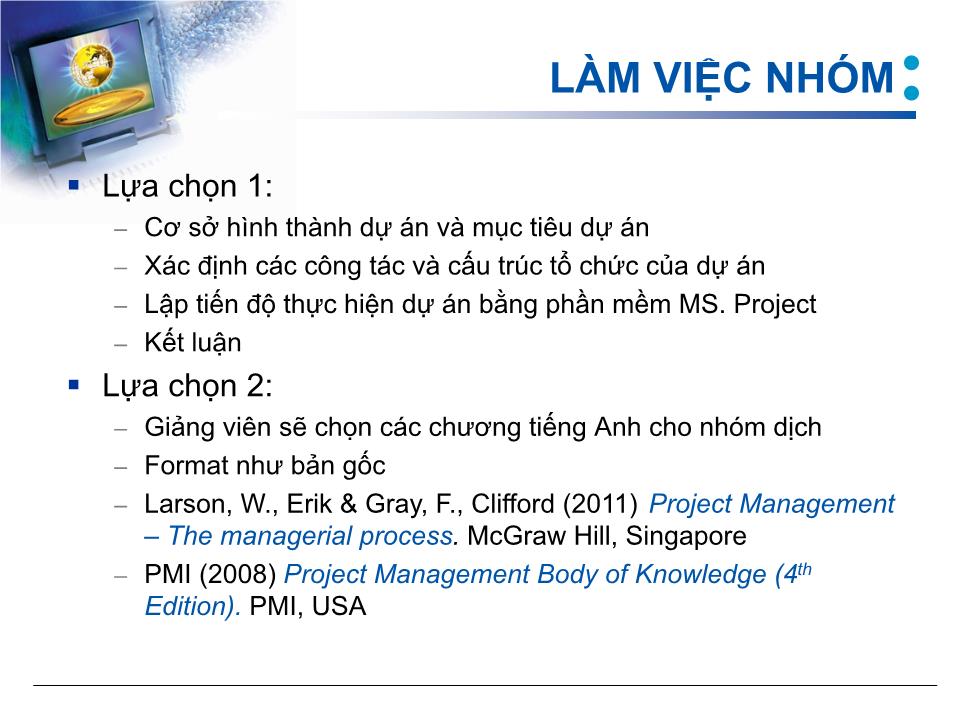 Bài giảng Quản lý dự án - Chương 1: Giới thiệu môn học trang 8