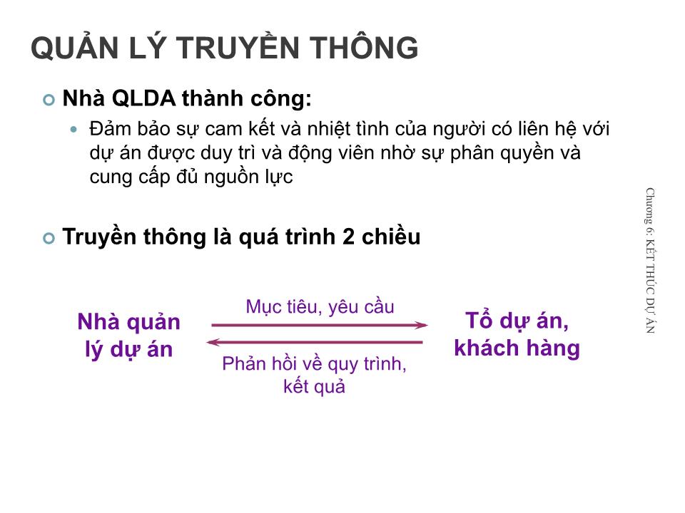 Bài giảng Quản lý dự án - Chương 6: Kết thúc dự án - Nguyễn Thị Trang trang 7