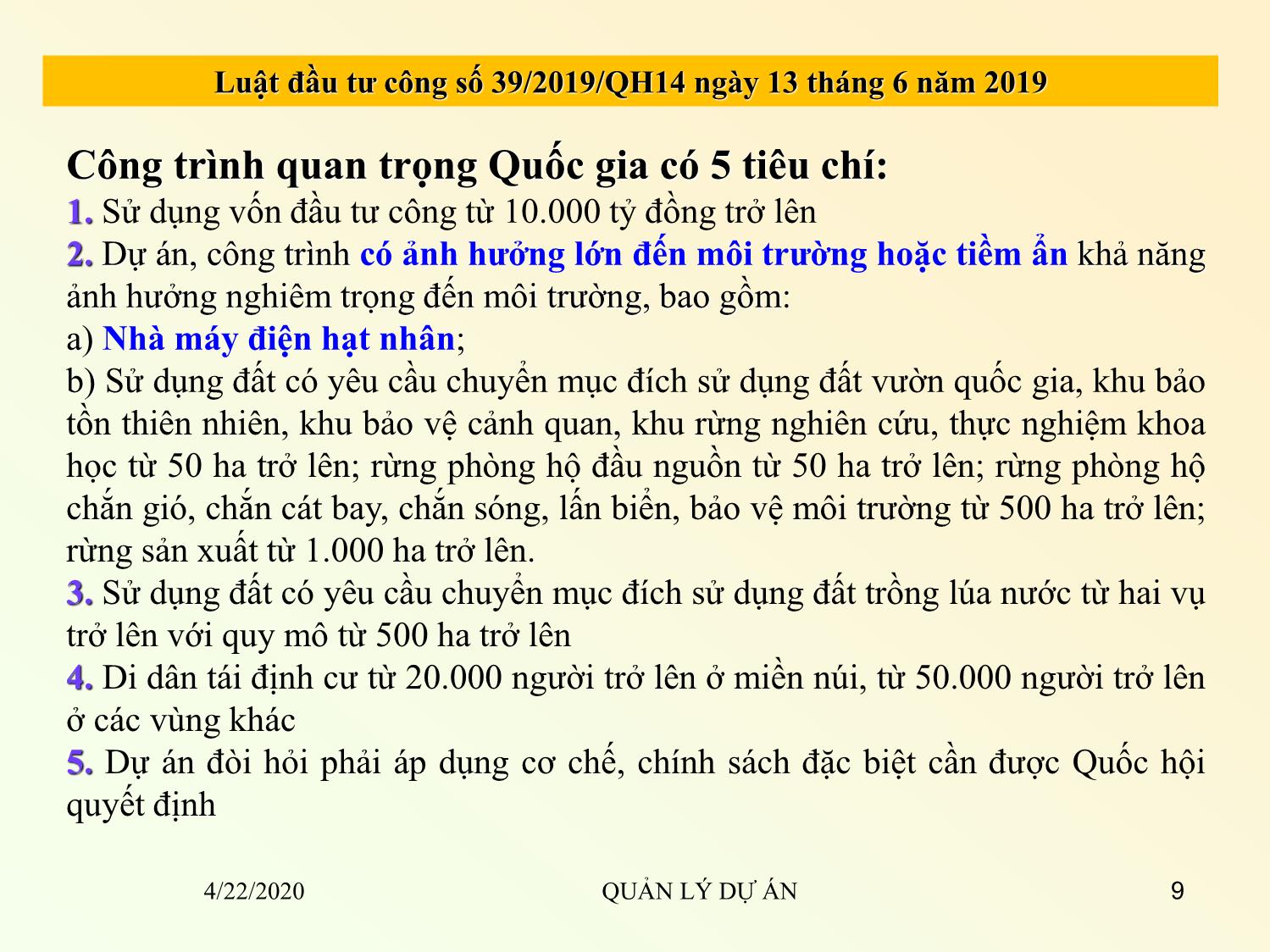 Bài giảng Quản lý dự án - Chương 5: Quản lý dự án xây dựng - Đỗ Văn Chính trang 9