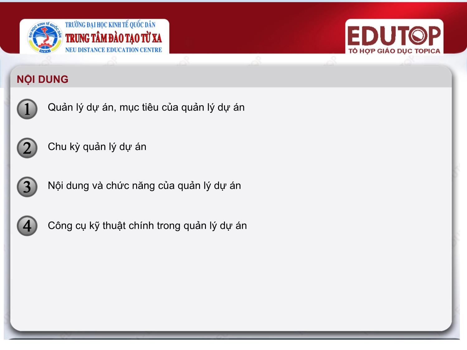 Bài giảng Lập và quản lý dự án đầu tư - Bài 4: Tổng quan về quản lý dự án - Nguyễn Hồng Minh trang 4