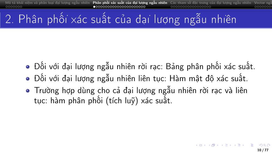 Bài giảng Lý thuyết xác suất - Chương 2: Đại lượng ngẫu nhiên và quy luật phân phối xác suất trang 10