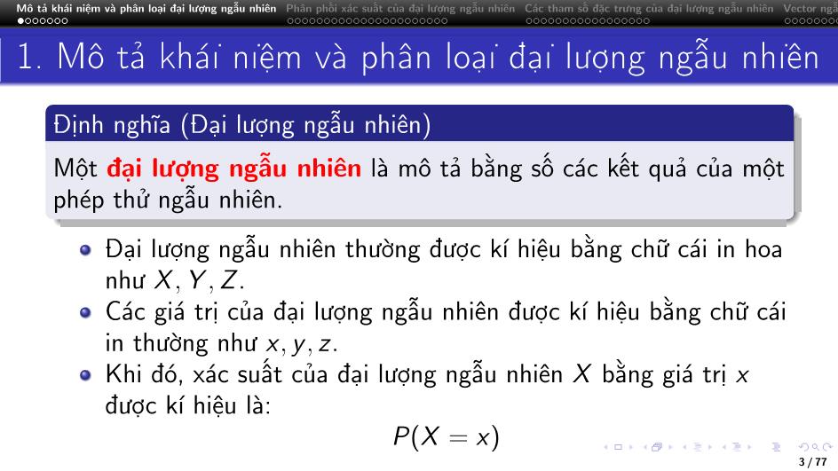 Bài giảng Lý thuyết xác suất - Chương 2: Đại lượng ngẫu nhiên và quy luật phân phối xác suất trang 3