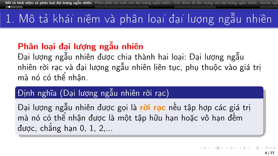 Bài giảng Lý thuyết xác suất - Chương 2: Đại lượng ngẫu nhiên và quy luật phân phối xác suất trang 4