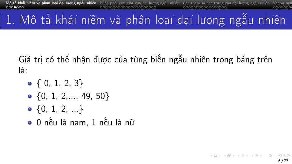 Bài giảng Lý thuyết xác suất - Chương 2: Đại lượng ngẫu nhiên và quy luật phân phối xác suất trang 6