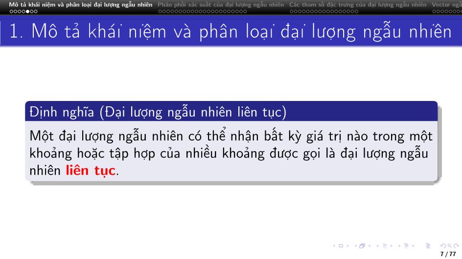 Bài giảng Lý thuyết xác suất - Chương 2: Đại lượng ngẫu nhiên và quy luật phân phối xác suất trang 7