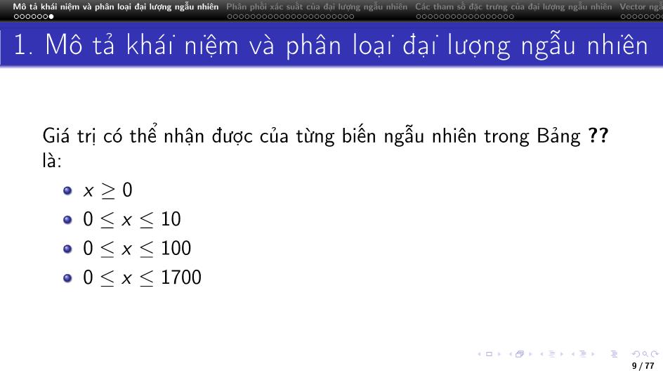 Bài giảng Lý thuyết xác suất - Chương 2: Đại lượng ngẫu nhiên và quy luật phân phối xác suất trang 9