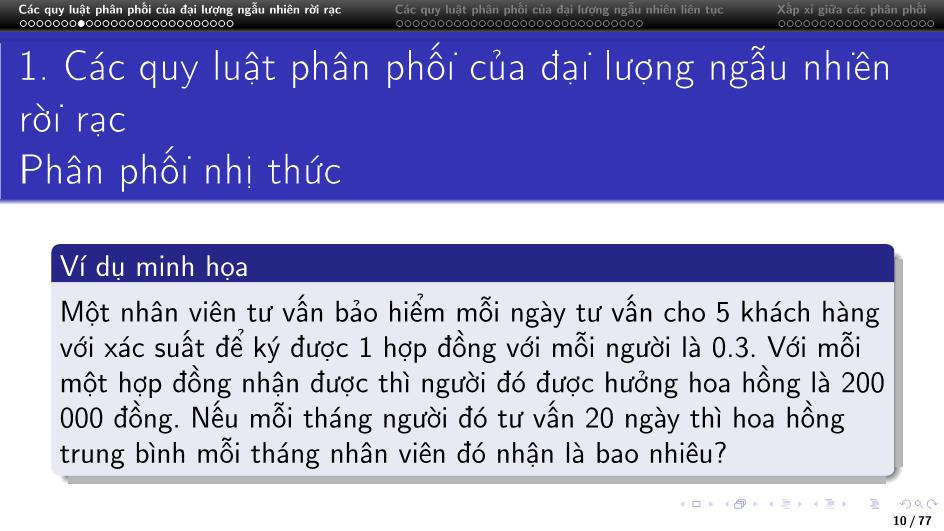 Bài giảng Lý thuyết xác suất - Chương 3: Các quy luật phân phối xác suất thông dụng trang 10