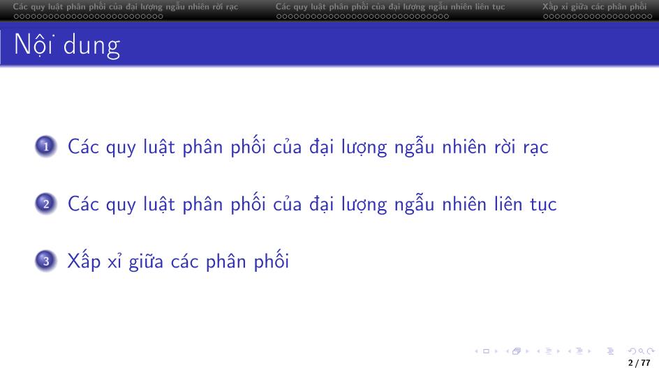Bài giảng Lý thuyết xác suất - Chương 3: Các quy luật phân phối xác suất thông dụng trang 2