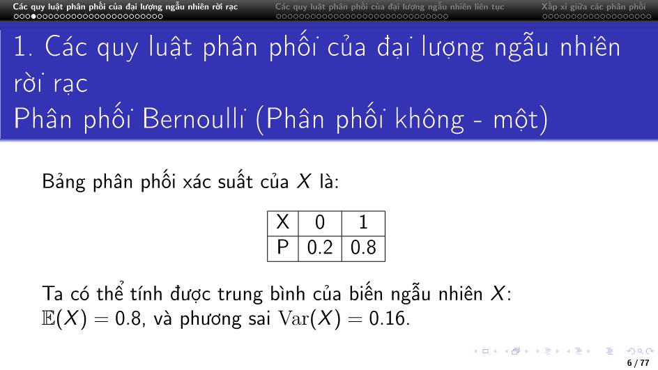 Bài giảng Lý thuyết xác suất - Chương 3: Các quy luật phân phối xác suất thông dụng trang 6