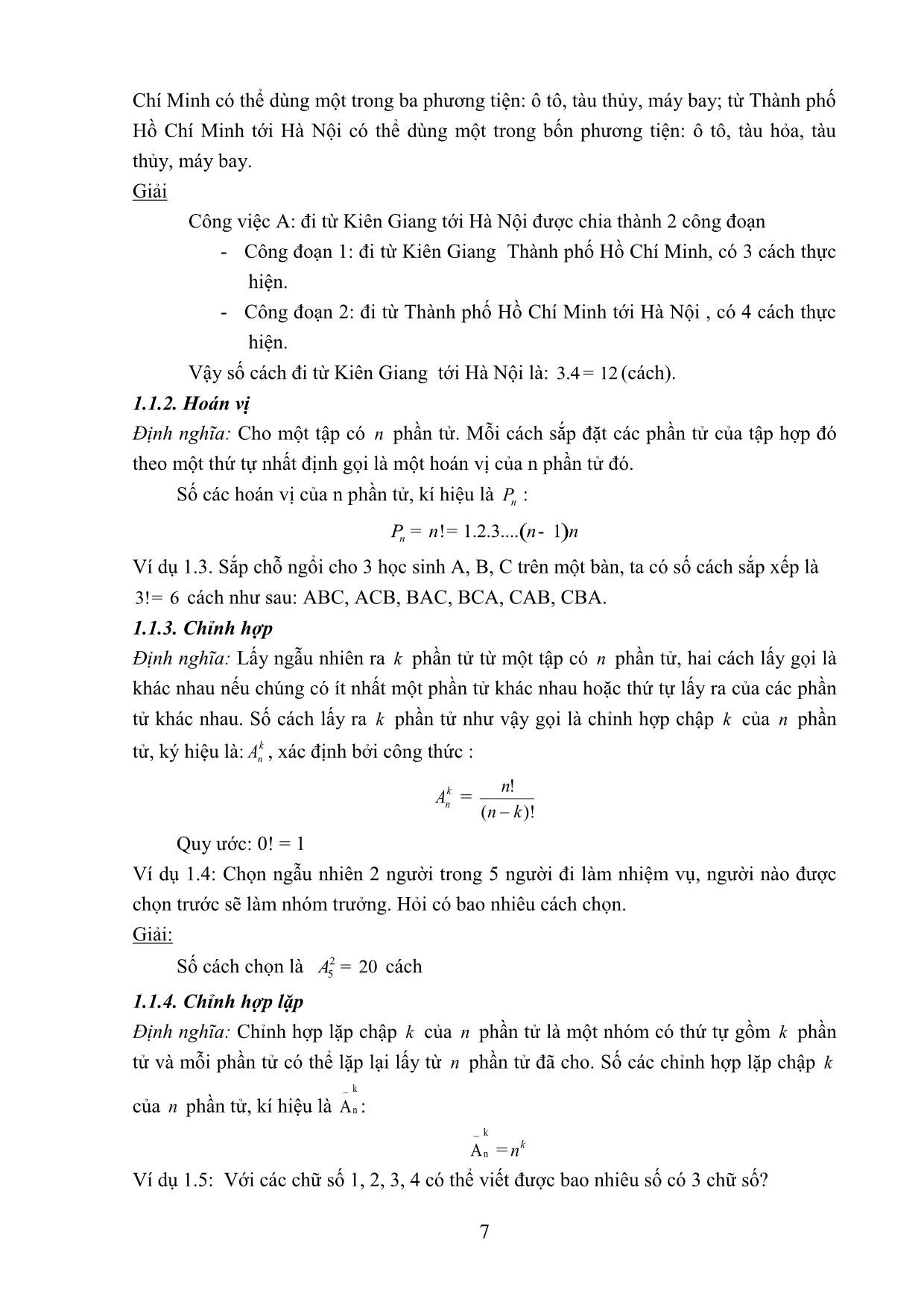 Giáo trình Lý thuyết xác suất và thống kê toán học trang 7