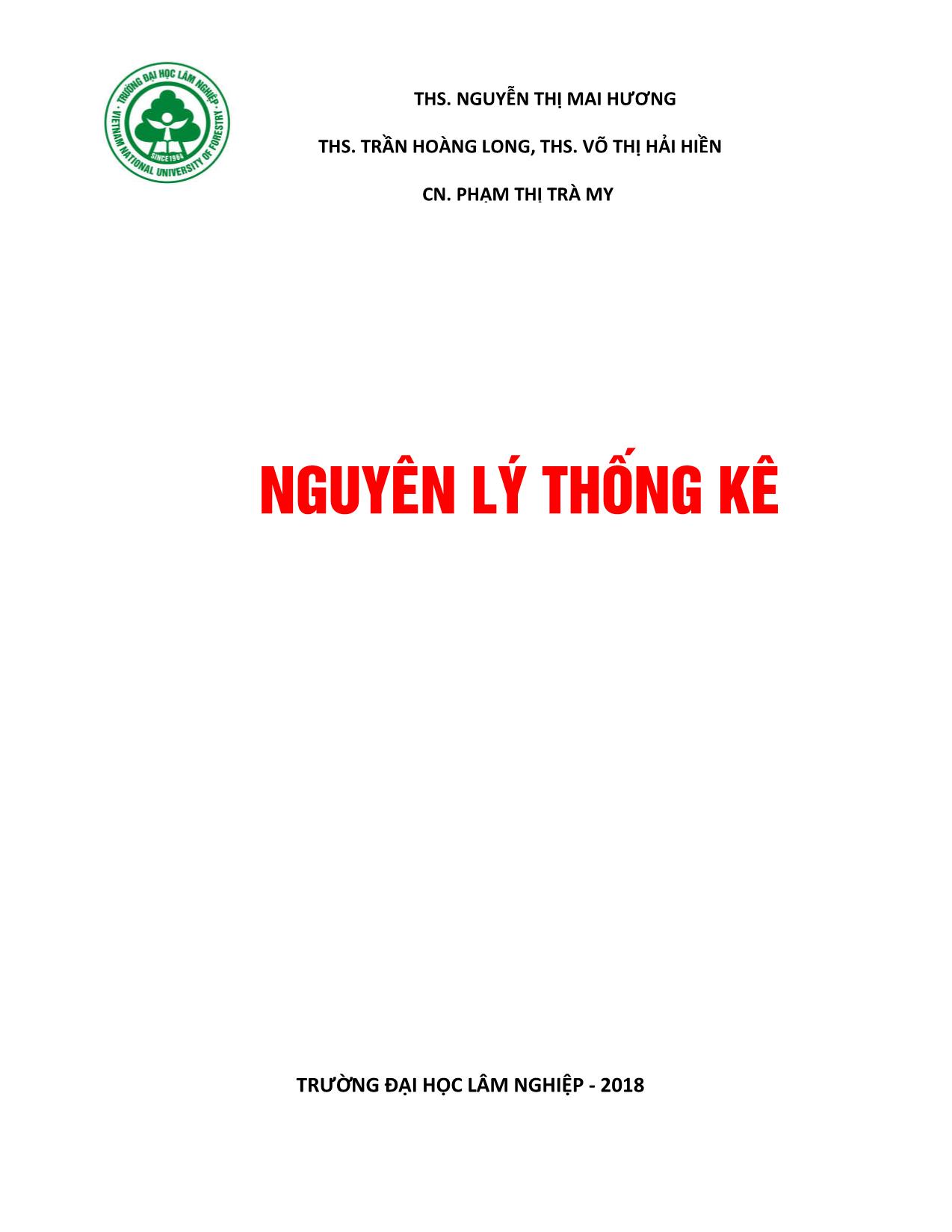 Bài giảng Nguyên lý thống kê trang 1