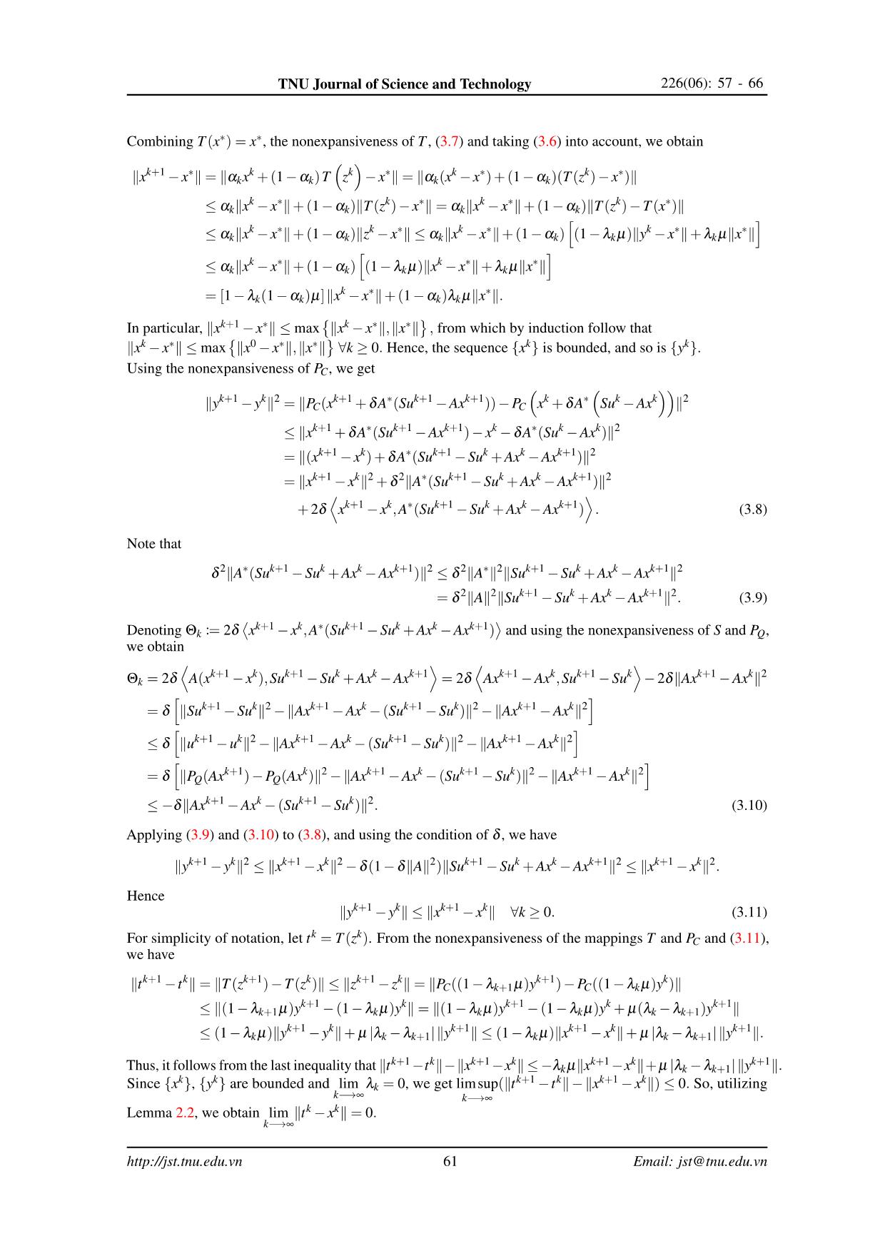 Một phương pháp lặp hiện tìm điểm có chuẩn nhỏ nhất trên tập nghiệm của bài toán điểm bất động tách trang 5