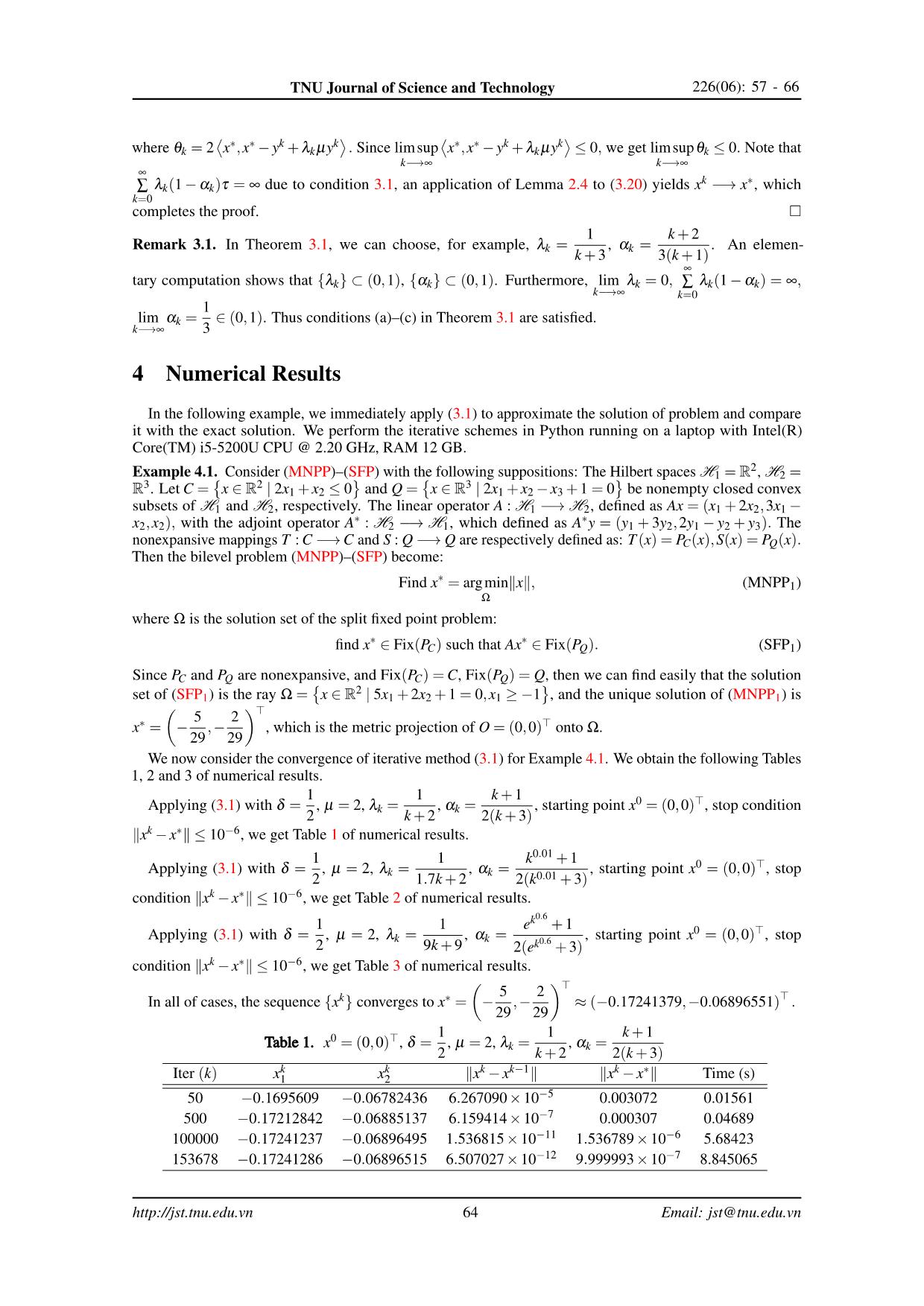 Một phương pháp lặp hiện tìm điểm có chuẩn nhỏ nhất trên tập nghiệm của bài toán điểm bất động tách trang 8
