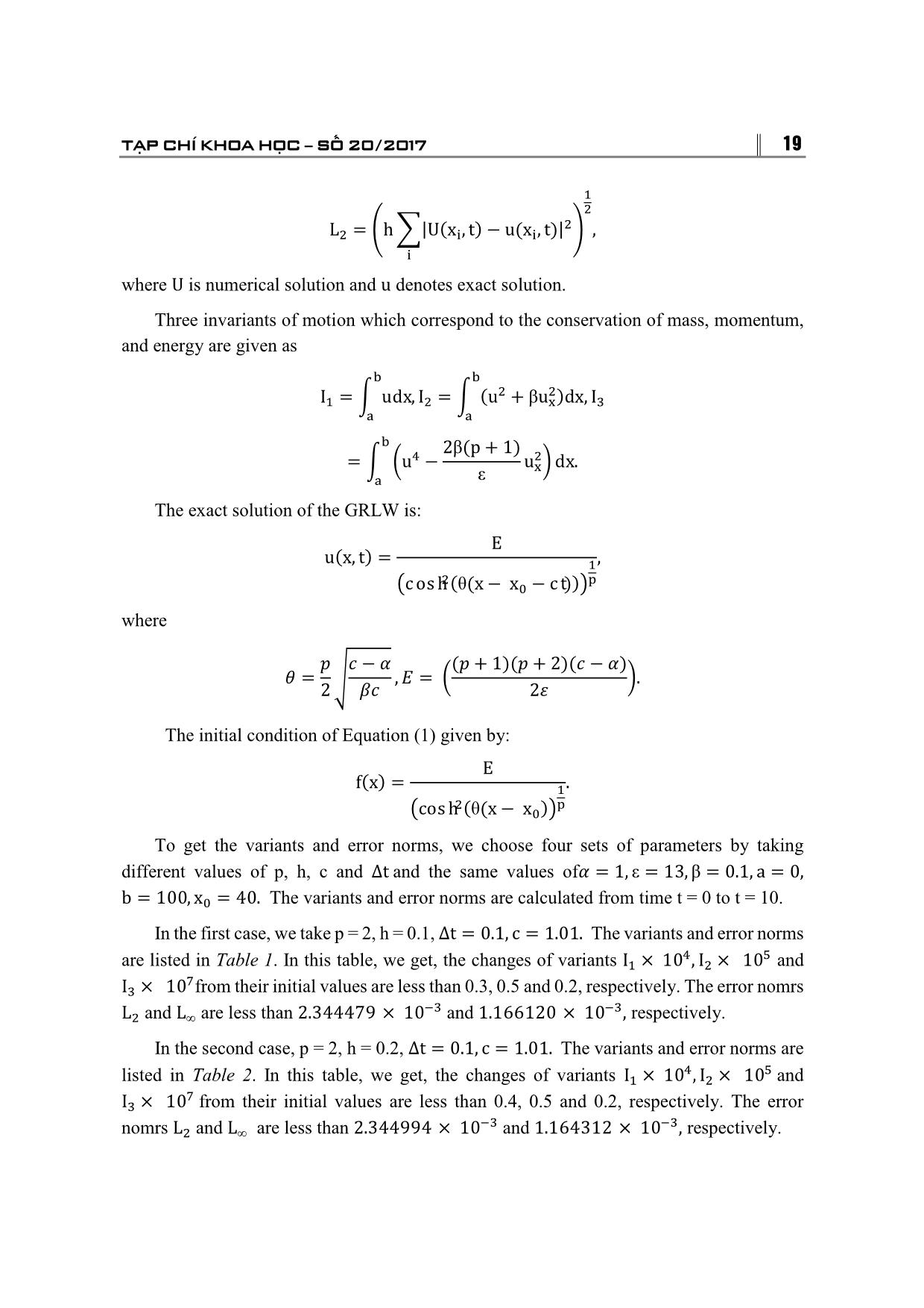 Application of the collocation method with B-spline to the grlw equation trang 5