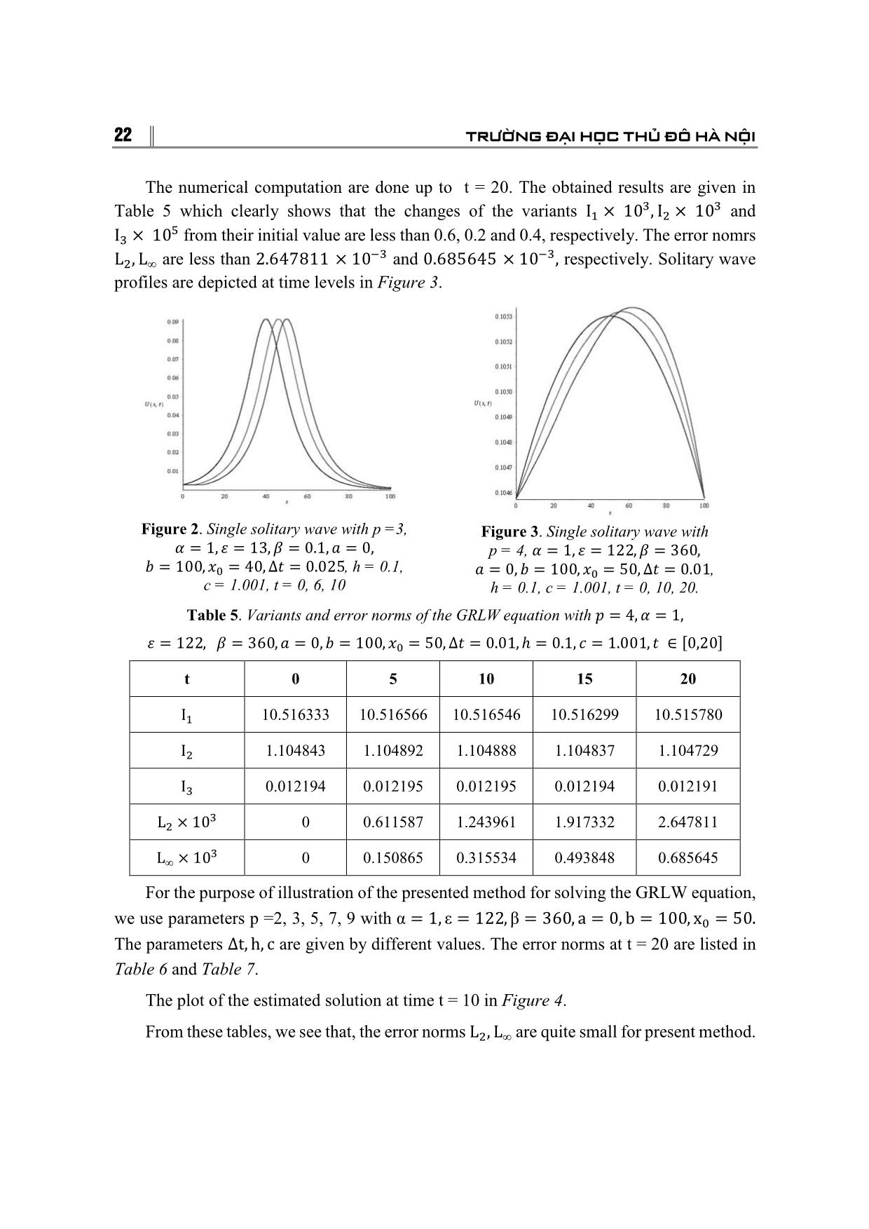 Application of the collocation method with B-spline to the grlw equation trang 8