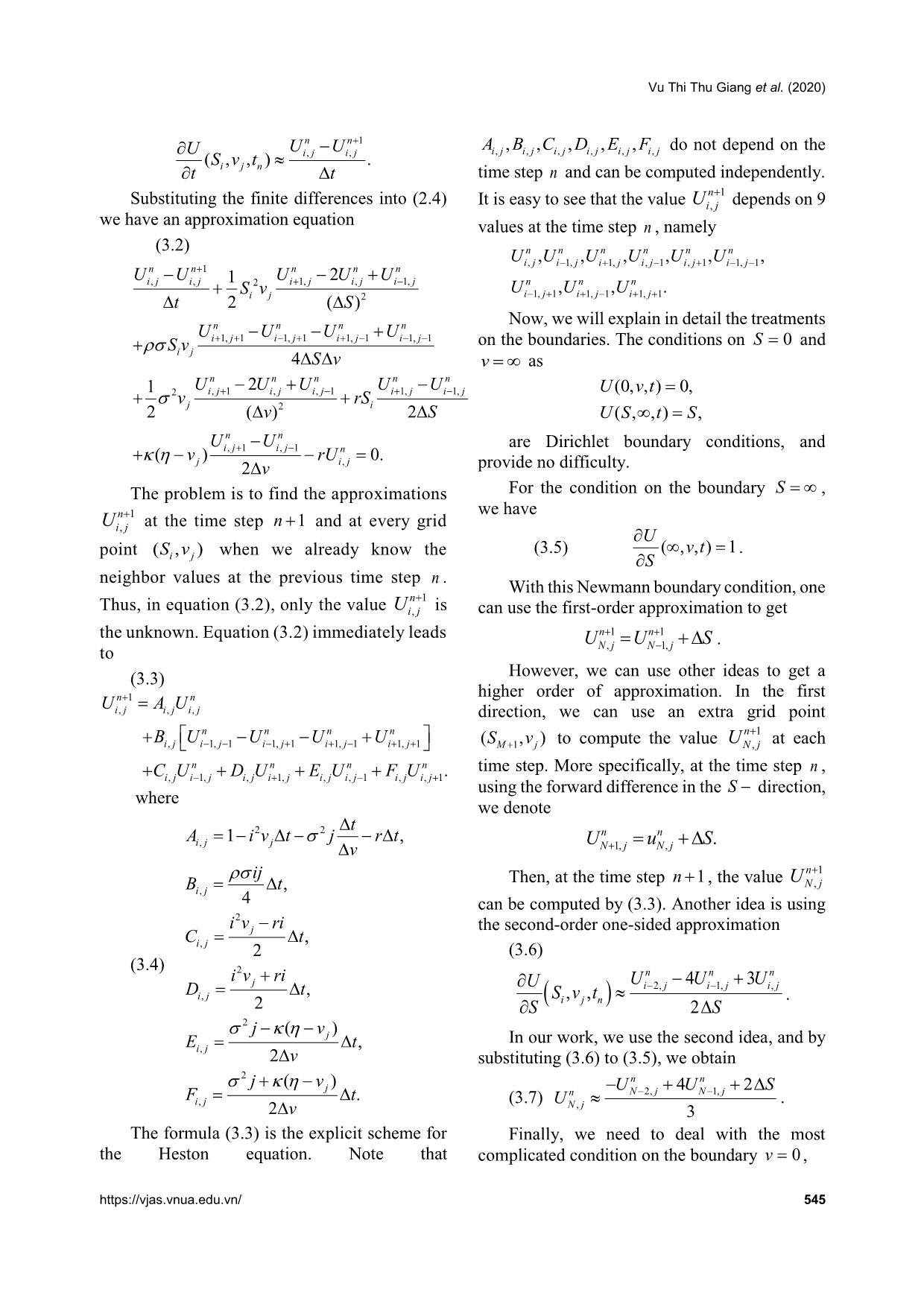 A simulation of the heston model with stochastic volatility using the finite difference method trang 5