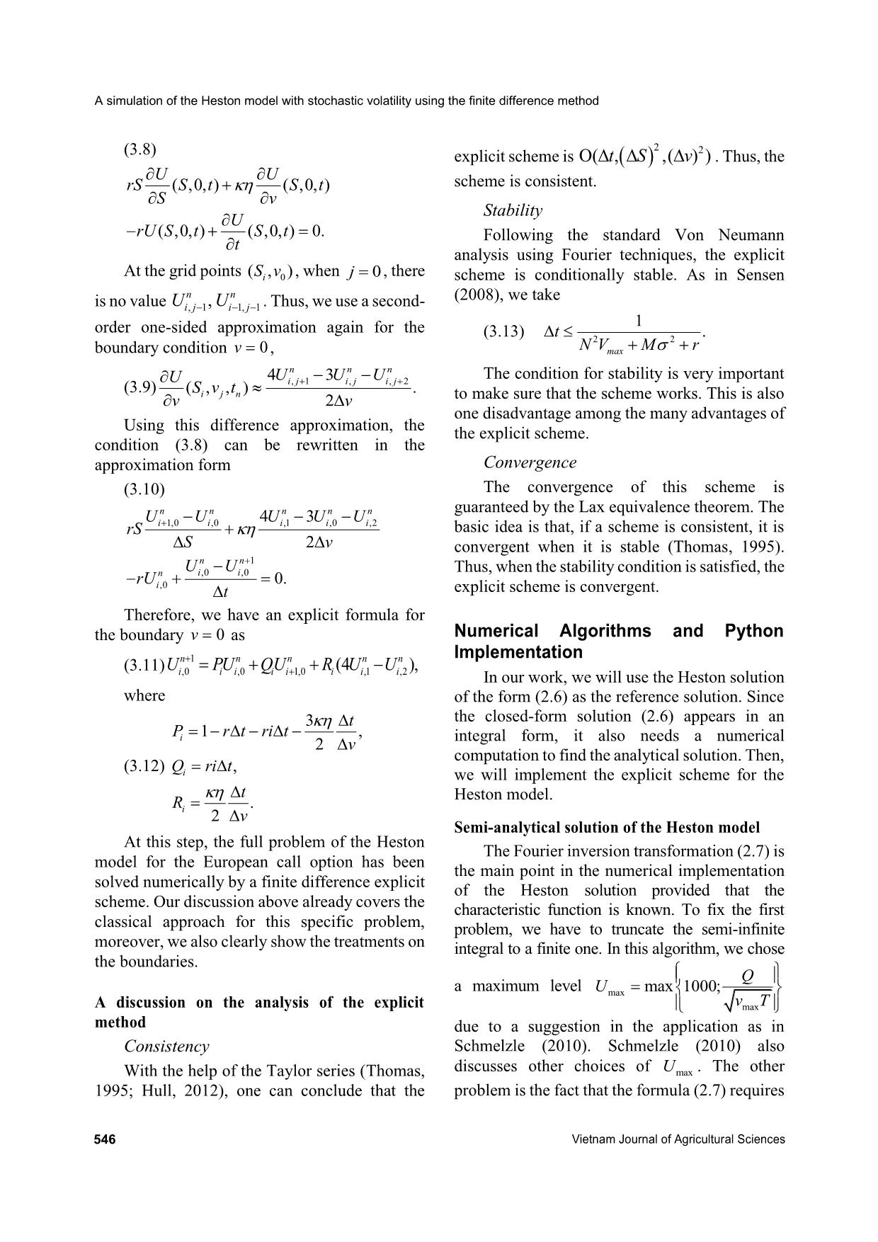 A simulation of the heston model with stochastic volatility using the finite difference method trang 6