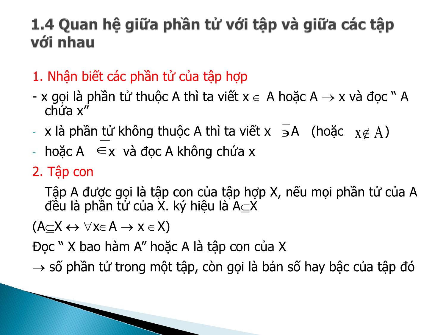 Bài giảng Toán rời rạc 1 - Chương II.1: Tập hợp - Võ Văn Phúc trang 5