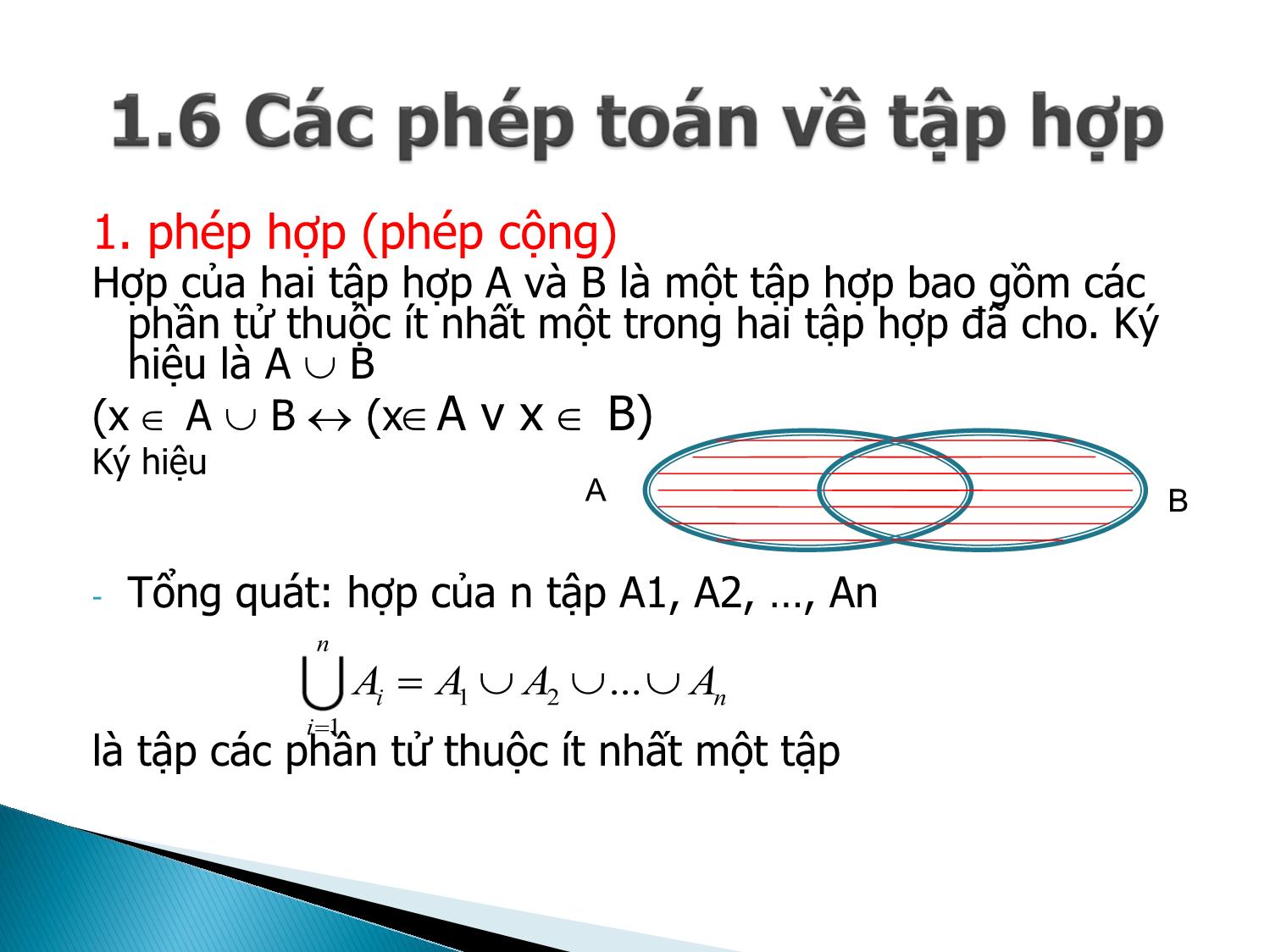 Bài giảng Toán rời rạc 1 - Chương II.1: Tập hợp - Võ Văn Phúc trang 9