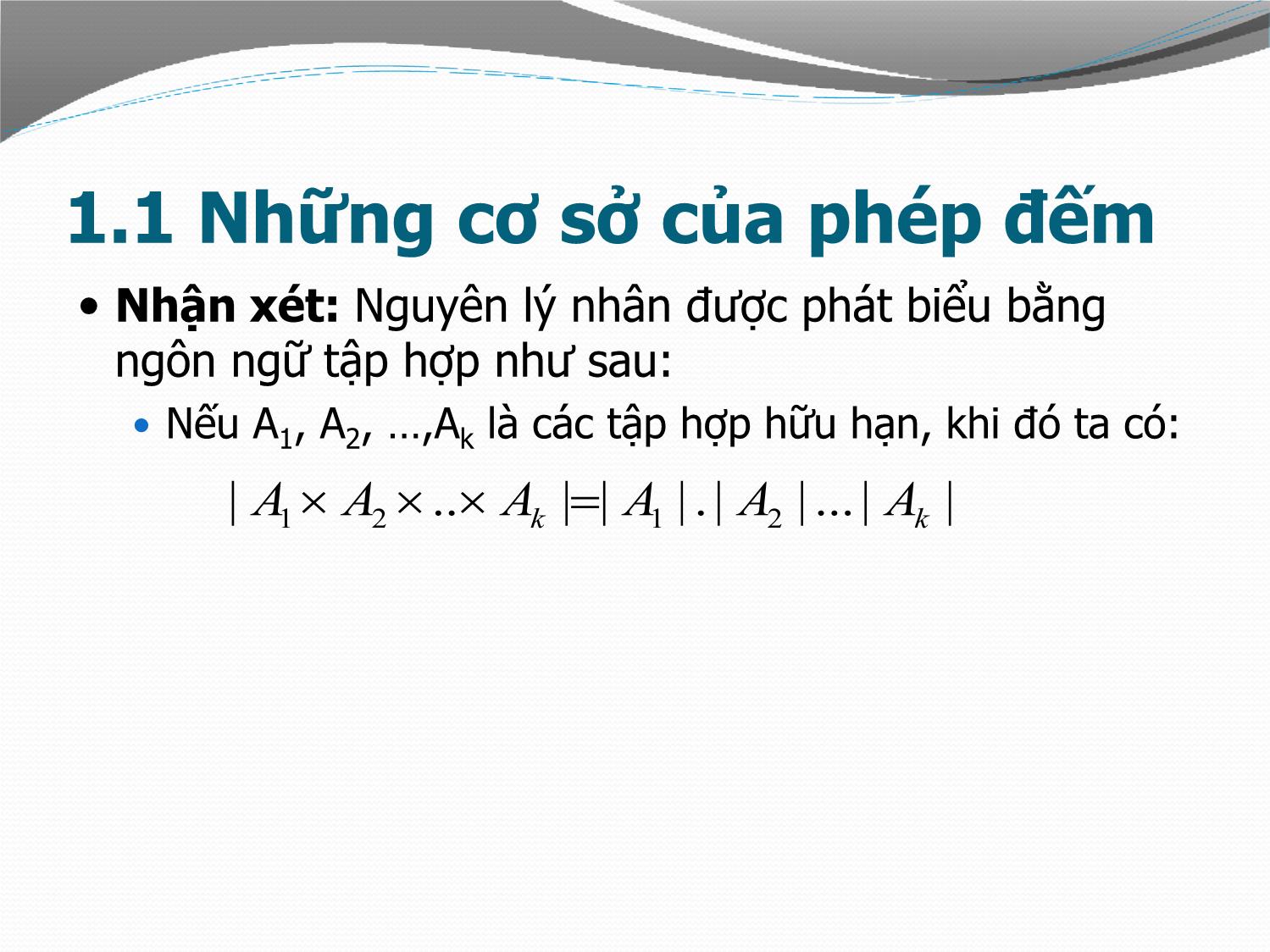 Bài giảng Toán rời rạc 1 - Chương III: Phép đếm - Võ Văn Phúc trang 10