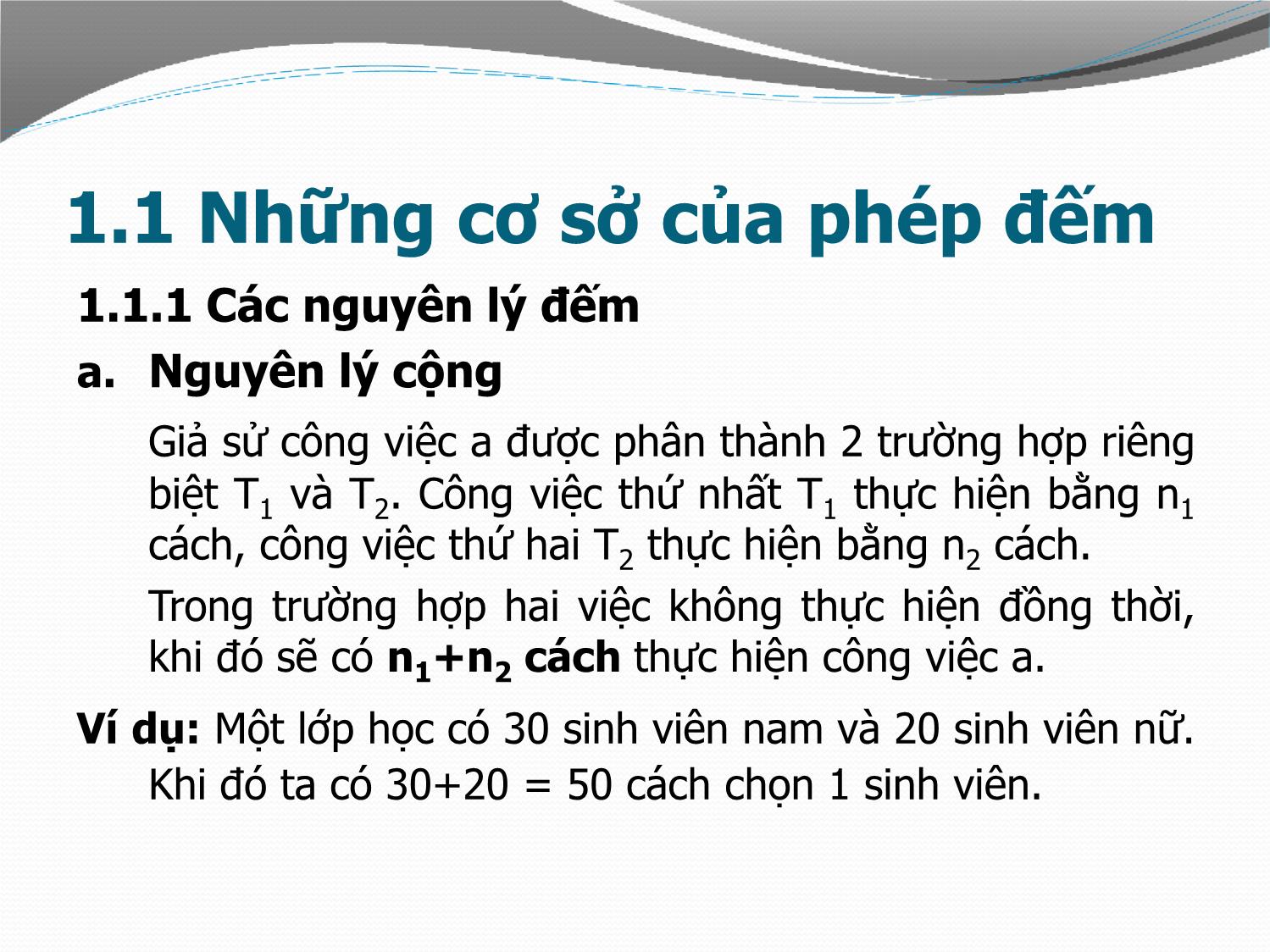 Bài giảng Toán rời rạc 1 - Chương III: Phép đếm - Võ Văn Phúc trang 3