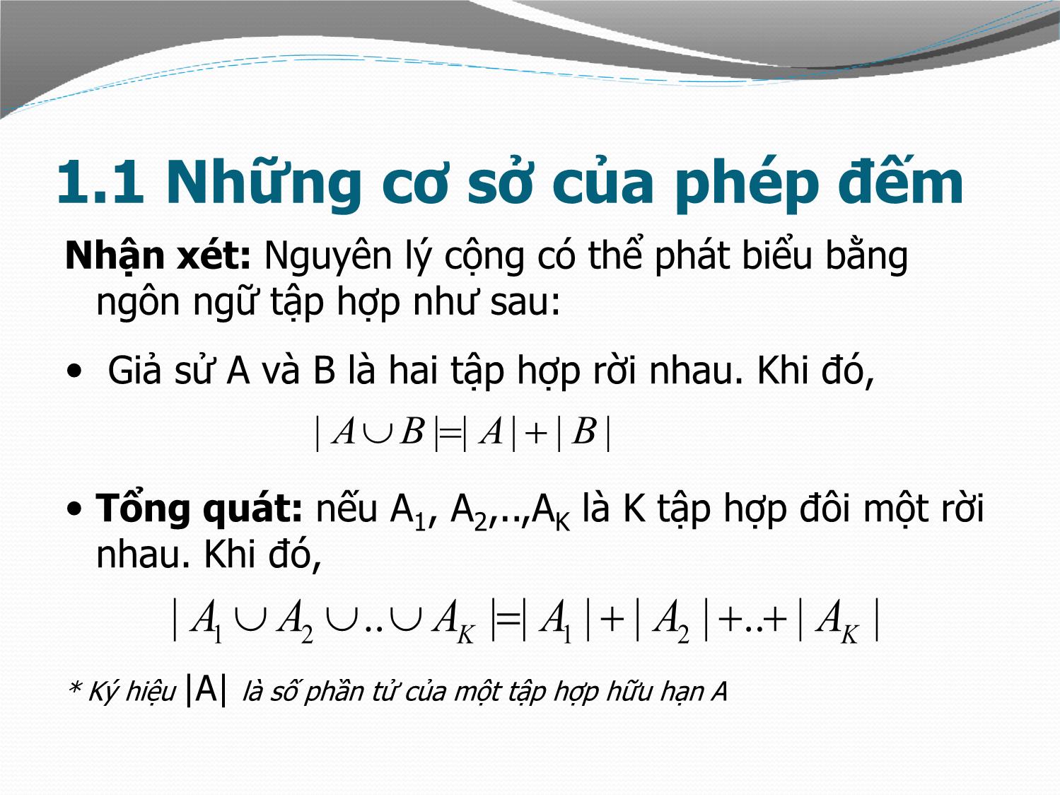 Bài giảng Toán rời rạc 1 - Chương III: Phép đếm - Võ Văn Phúc trang 5