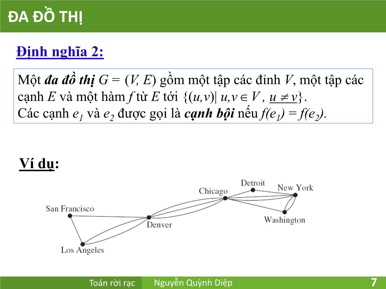 Bài giảng Toán rời rạc - Chương 5: Đồ thị - Nguyễn Quỳnh Diệp trang 7