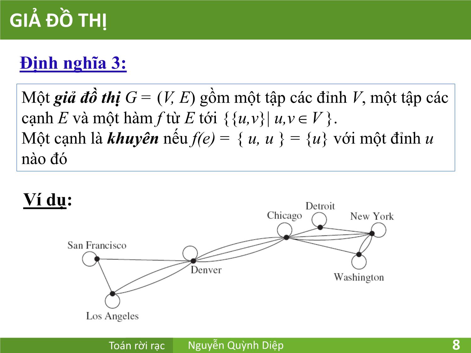 Bài giảng Toán rời rạc - Chương 5: Đồ thị - Nguyễn Quỳnh Diệp trang 8