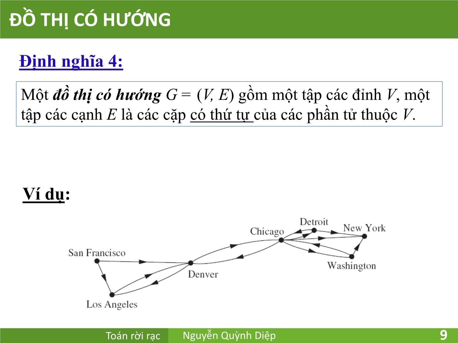 Bài giảng Toán rời rạc - Chương 5: Đồ thị - Nguyễn Quỳnh Diệp trang 9