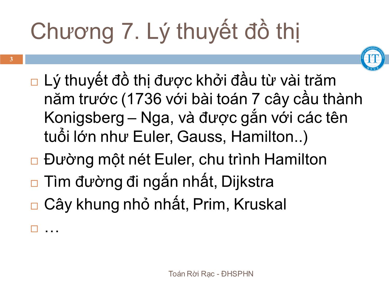 Bài giảng Toán rời rạc - Chương 7. Lý thuyết đồ thị - Bùi Thị Thủy trang 3