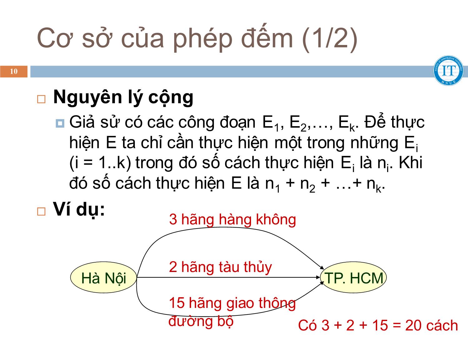 Bài giảng Toán rời rạc - Chương 3: Một số công thức tổ hợp - Bùi Thị Thủy trang 10