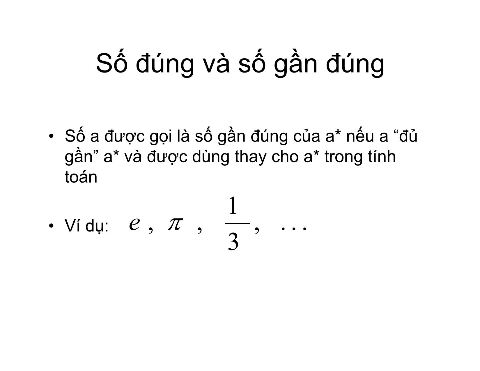 Bài giảng Phương pháp tính - Chương 1: Sai số - Hà Thị Ngọc Yến trang 2