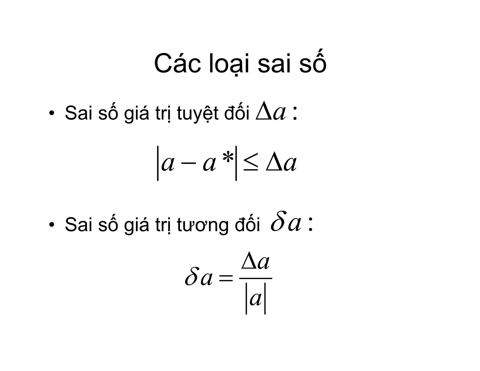 Bài giảng Phương pháp tính - Chương 1: Sai số - Hà Thị Ngọc Yến trang 3