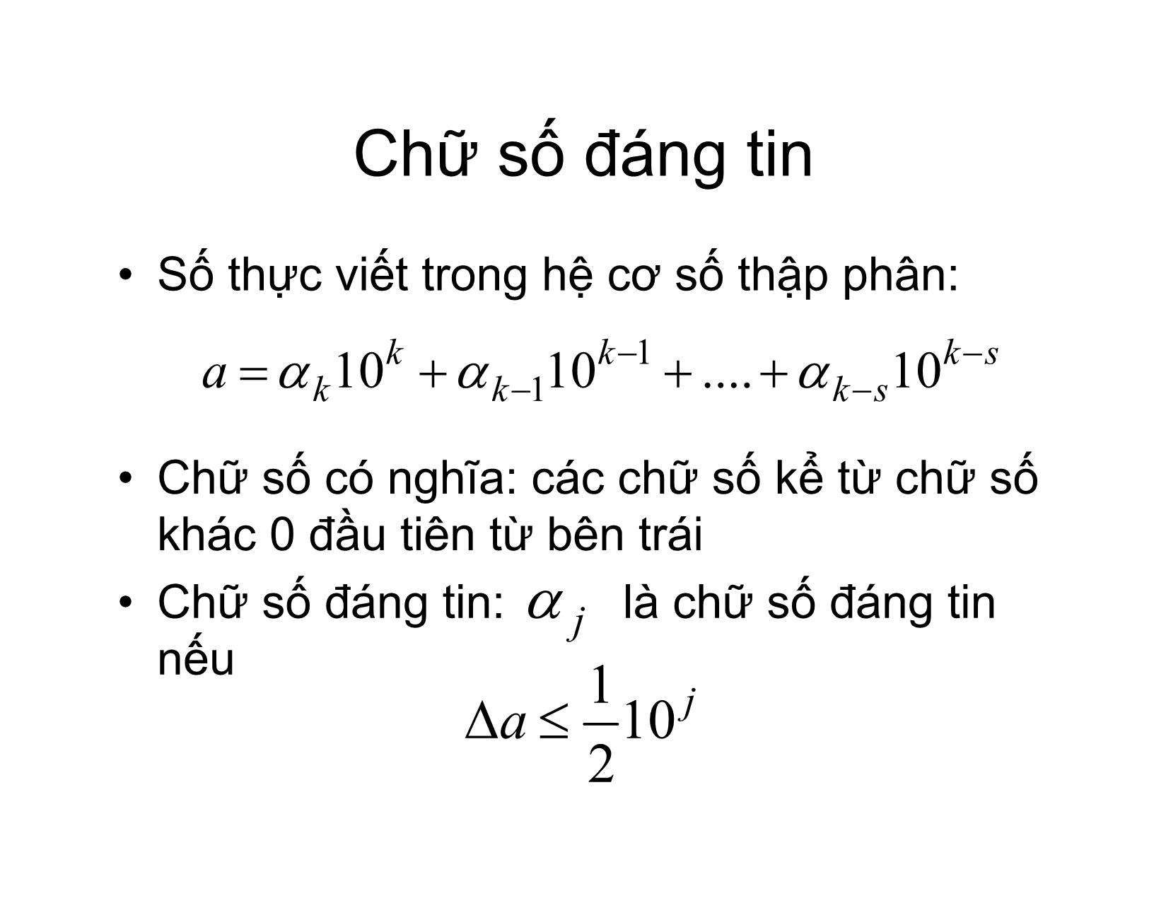 Bài giảng Phương pháp tính - Chương 1: Sai số - Hà Thị Ngọc Yến trang 4