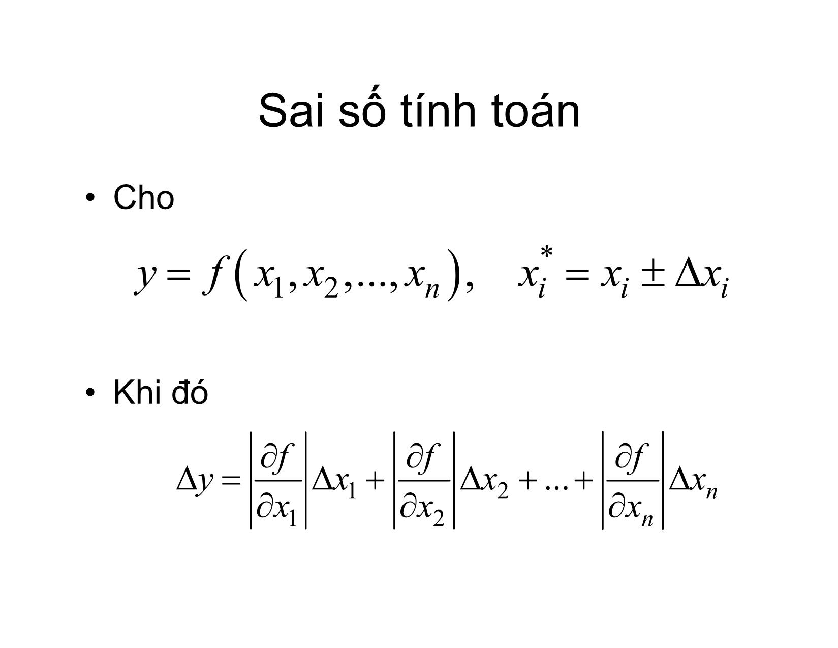 Bài giảng Phương pháp tính - Chương 1: Sai số - Hà Thị Ngọc Yến trang 6