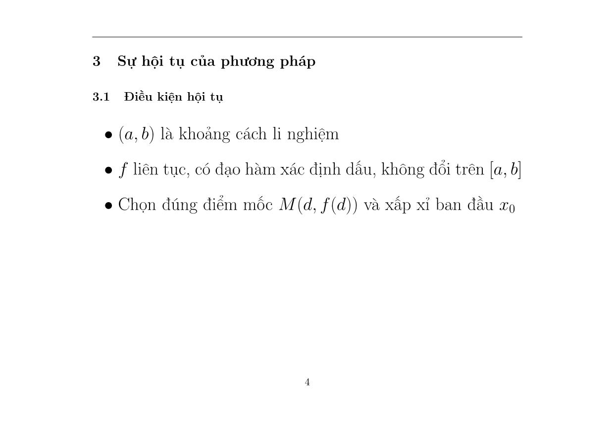 Bài giảng Phương pháp tính - Chương 3: Phương pháp dây cung - Hà Thị Ngọc Yến trang 4