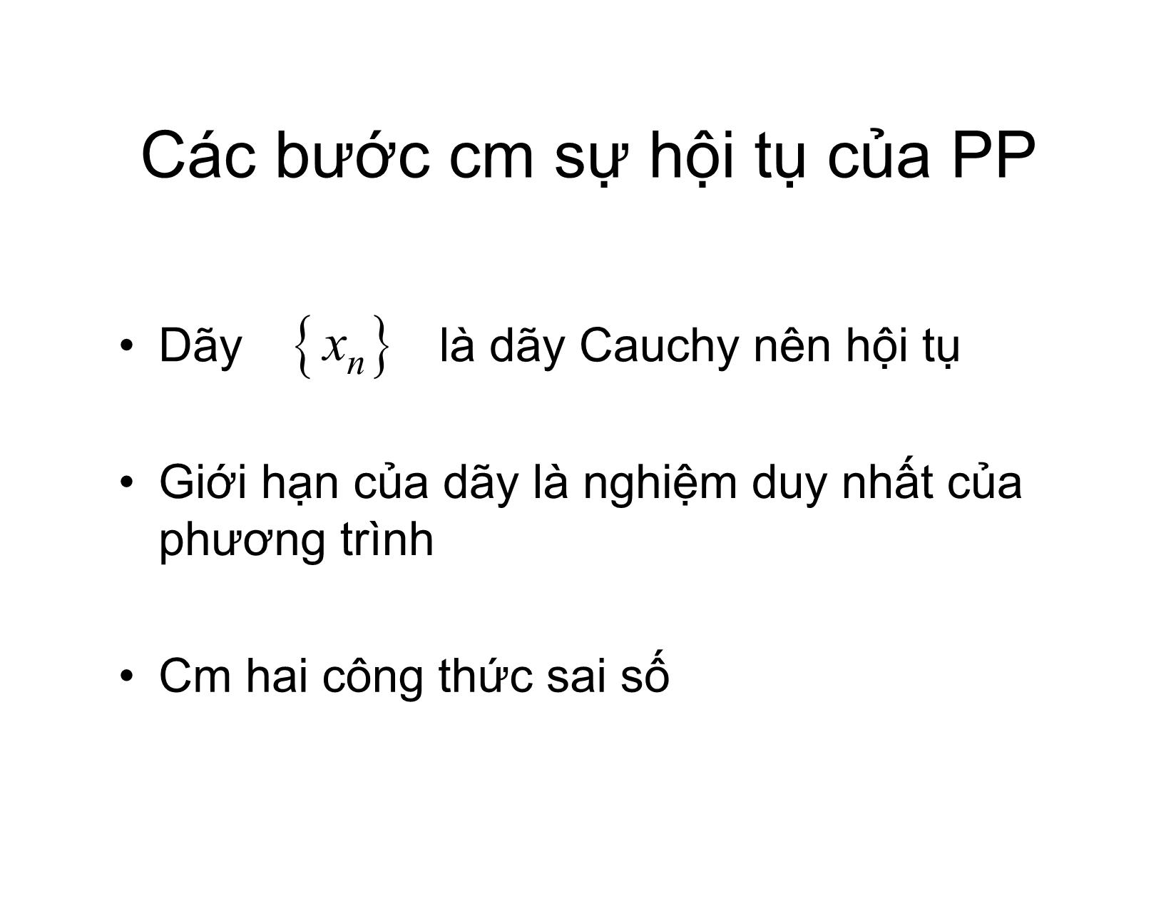 Bài giảng Phương pháp tính - Chương 5: Phương pháp lặp đơn giải phương trình f(x)=0 - Hà Thị Ngọc Yến trang 4