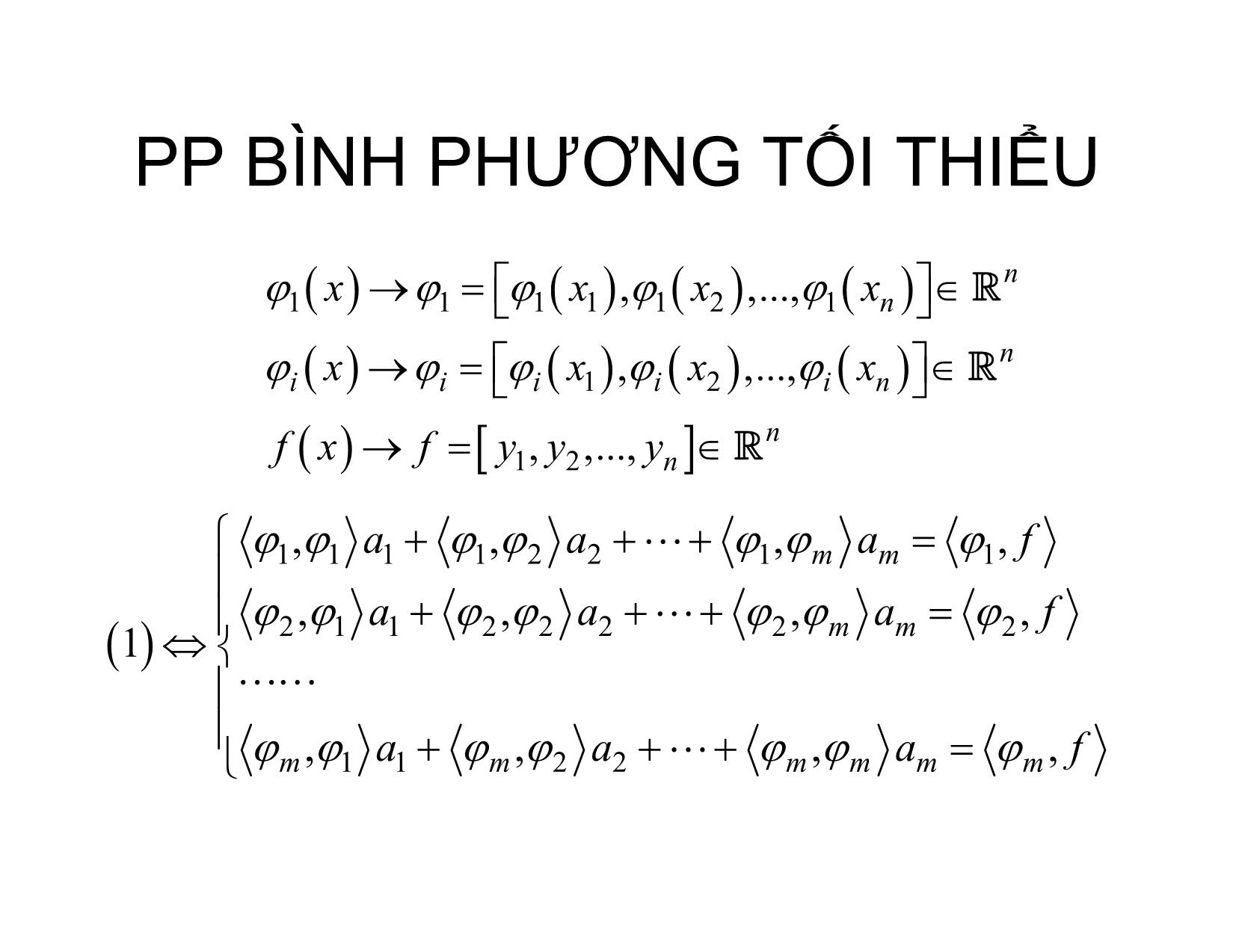 Bài giảng Phương pháp tính - Chương 10: Phương pháp bình phương tối thiểu - Hà Thị Ngọc Yến trang 6