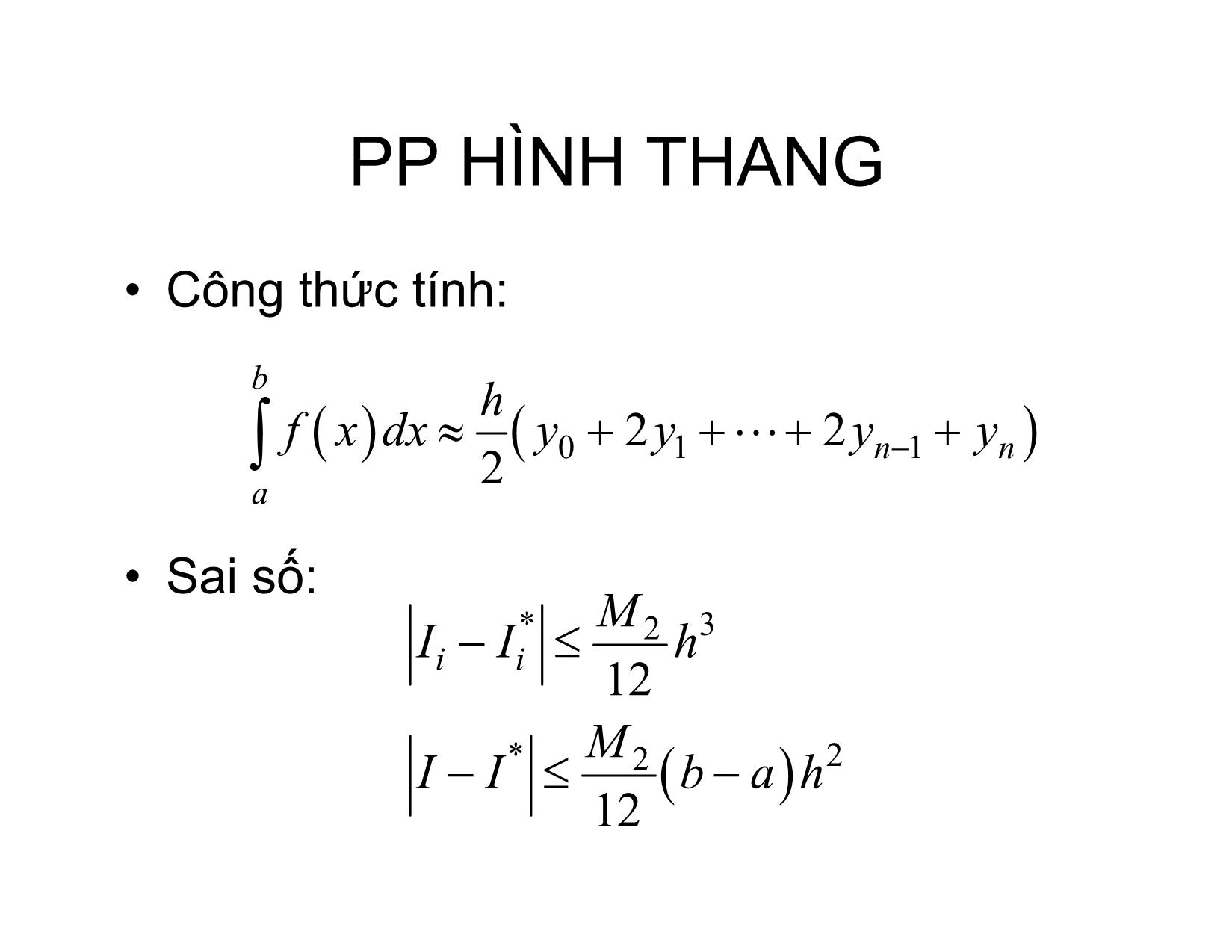 Bài giảng Phương pháp tính - Chương 11: Tính gần đúng tích phân xác định - Hà Thị Ngọc Yến trang 5