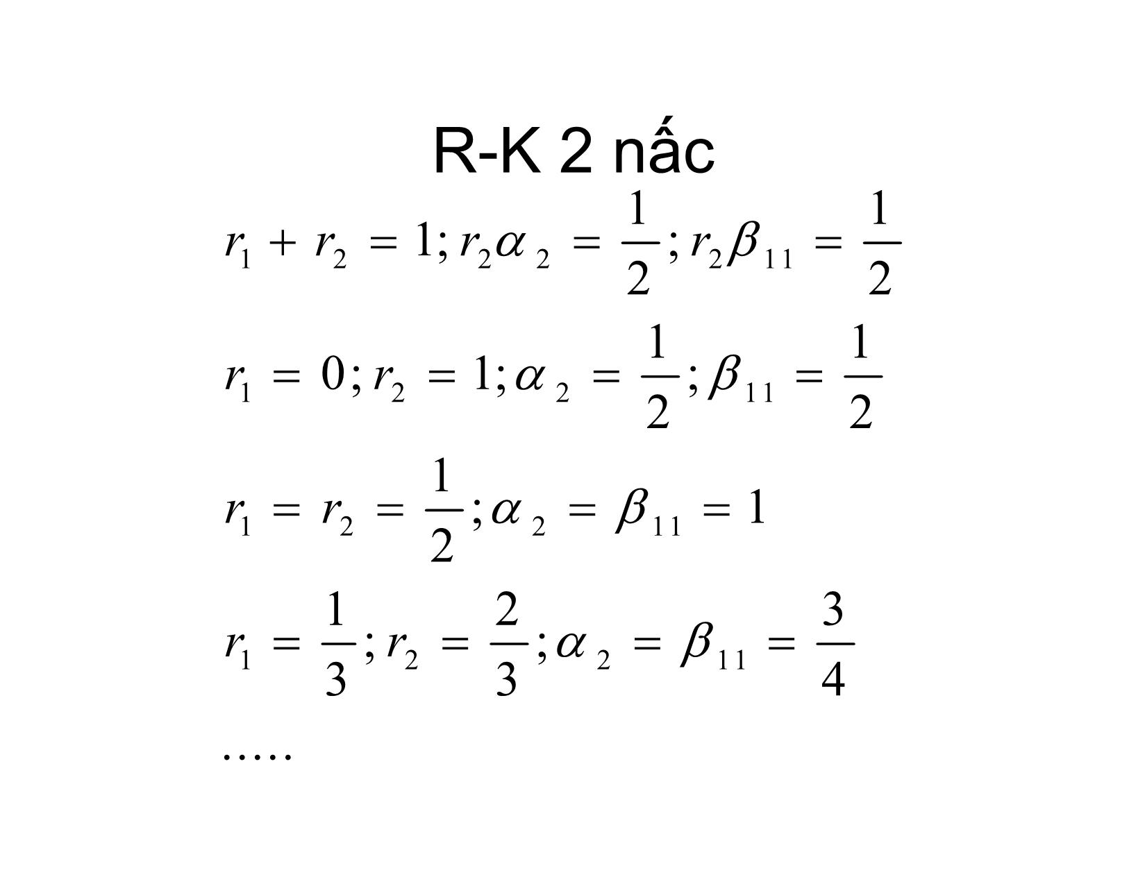 Bài giảng Phương pháp tính - Chương 12: Các phương pháp Runge – Kutta hiện giải bài toán Cauchy cho phương trình vi phân thường - Hà Thị Ngọc Yến trang 9