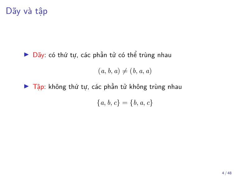 Bài giảng Toán rời rạc - Chương: Đếm - Trần Vĩnh Đức trang 4