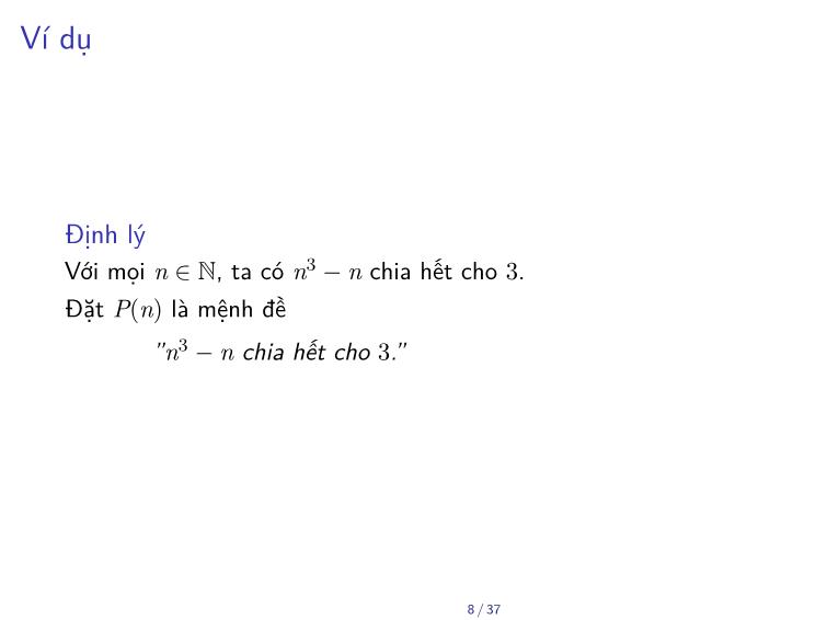 Bài giảng Toán rời rạc - Chương: Quy nạp - Trần Vĩnh Đức trang 8