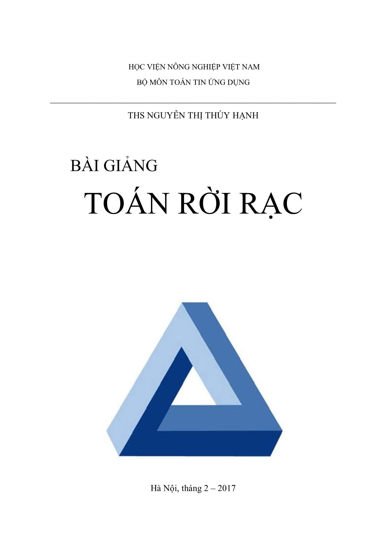 Bài giảng Toán rời rạc - Nguyễn Thị Thúy Hạnh trang 1