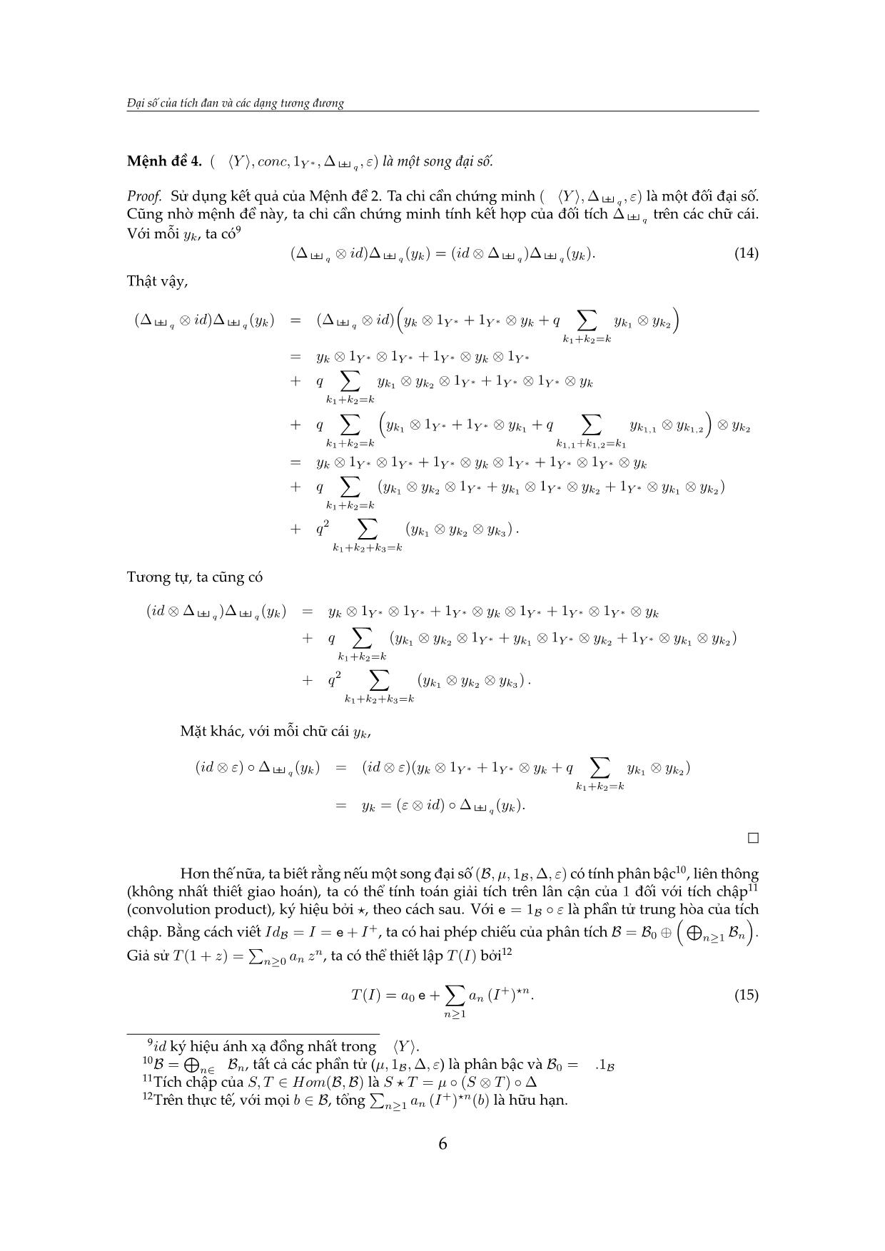 Đại số của tích đan và các dạng tương đương trang 6
