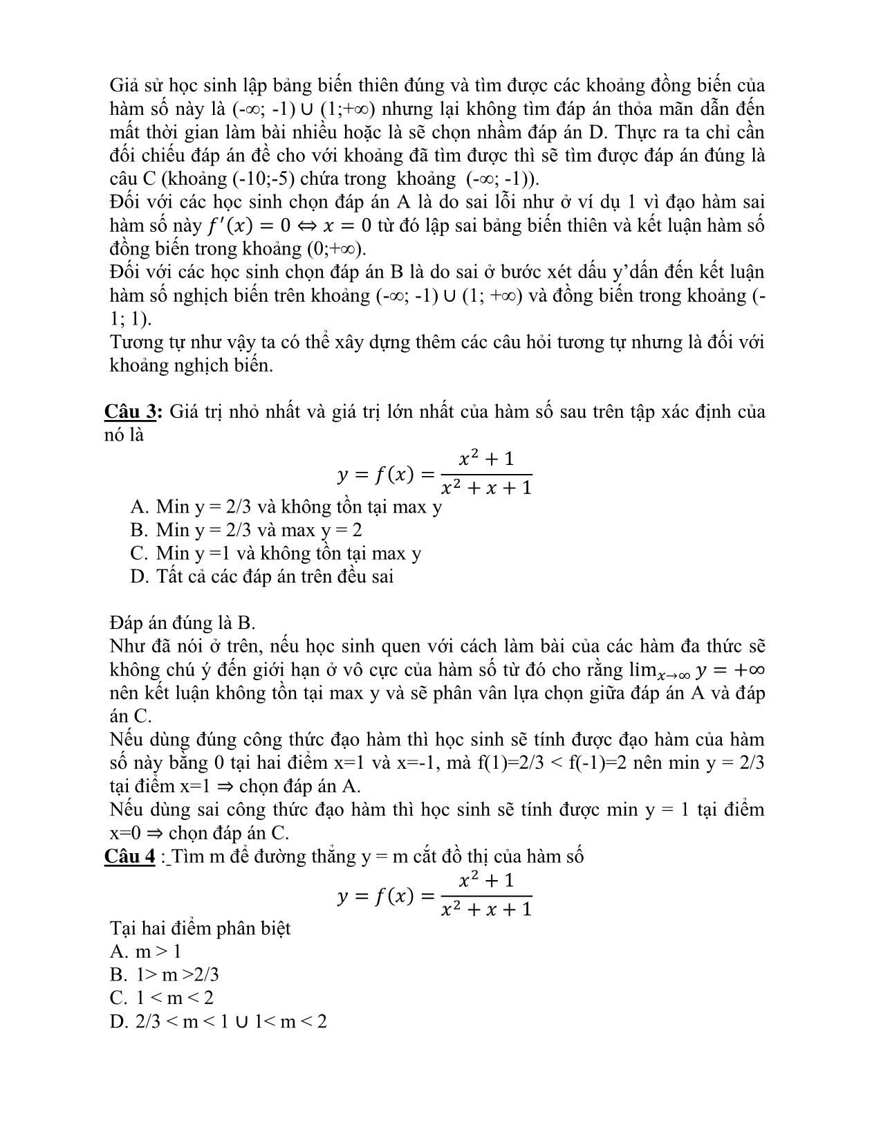 Đề tài Xây dựng câu hỏi khách quan từ bài toán tự luận trang 5