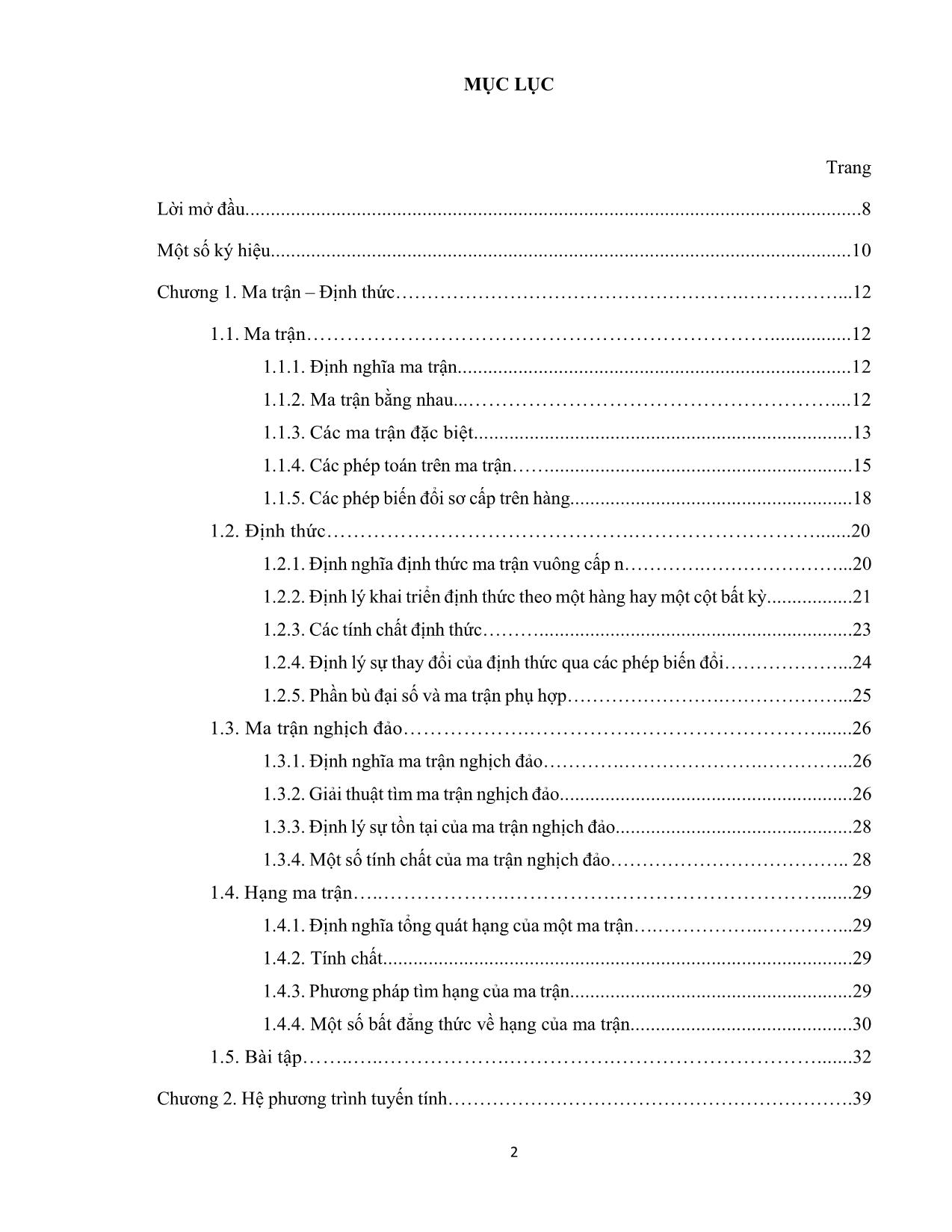 Giáo trình Toán cao cấp (Phần 1) - Nguyễn Huy Hoàng trang 2