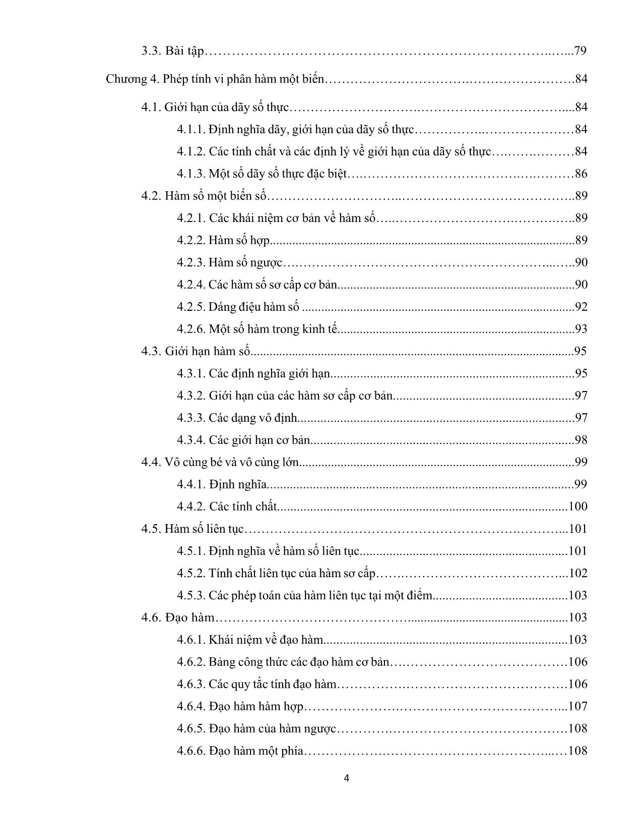 Giáo trình Toán cao cấp (Phần 1) - Nguyễn Huy Hoàng trang 4
