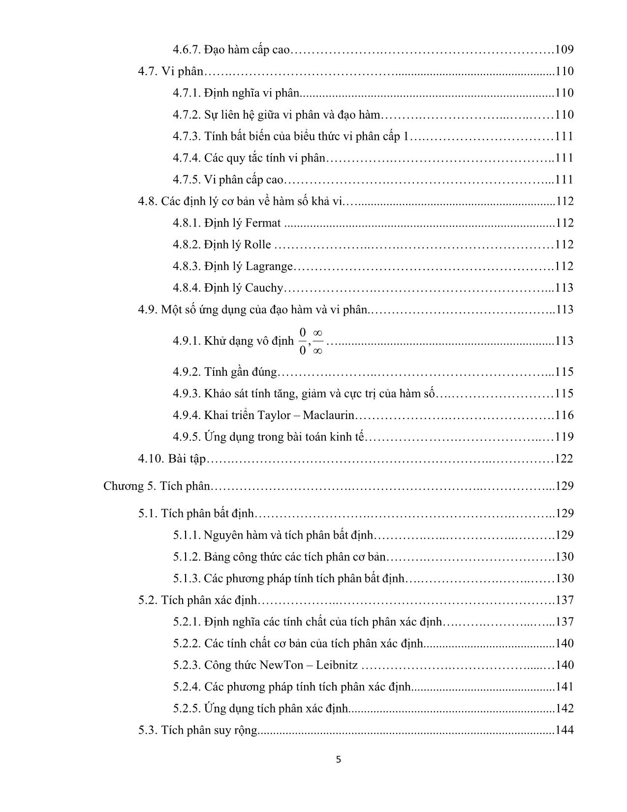 Giáo trình Toán cao cấp (Phần 1) - Nguyễn Huy Hoàng trang 5