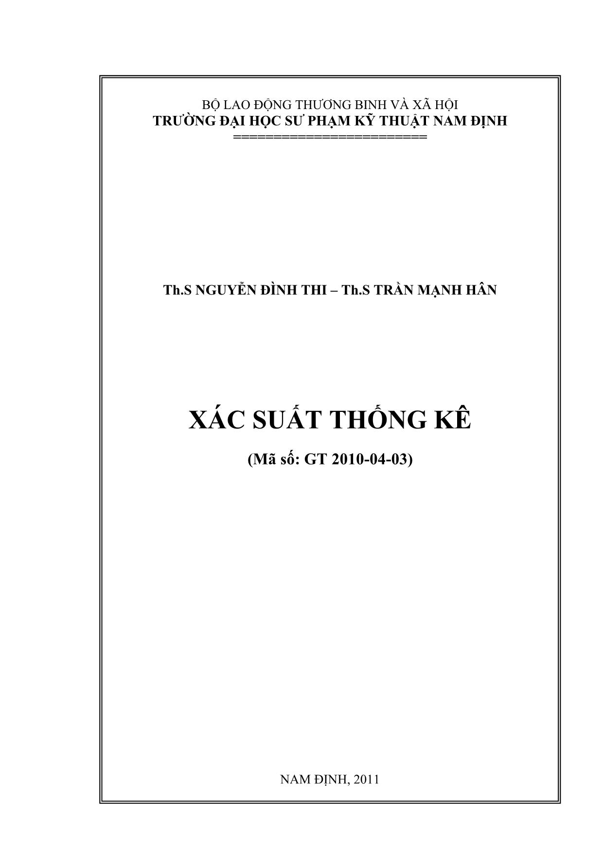 Giáo trình Xác suất thống kê - Phần 1 trang 2